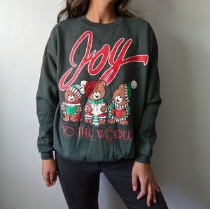Vintage Joy To The World Caroling Bears Crewneck.